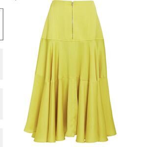NWOT Adeam Canary Yellow Ruffled Corset MIDI Skirt $795 Size 0 but Fits Size 2
